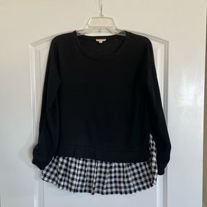 Black sweater blouse, size medium